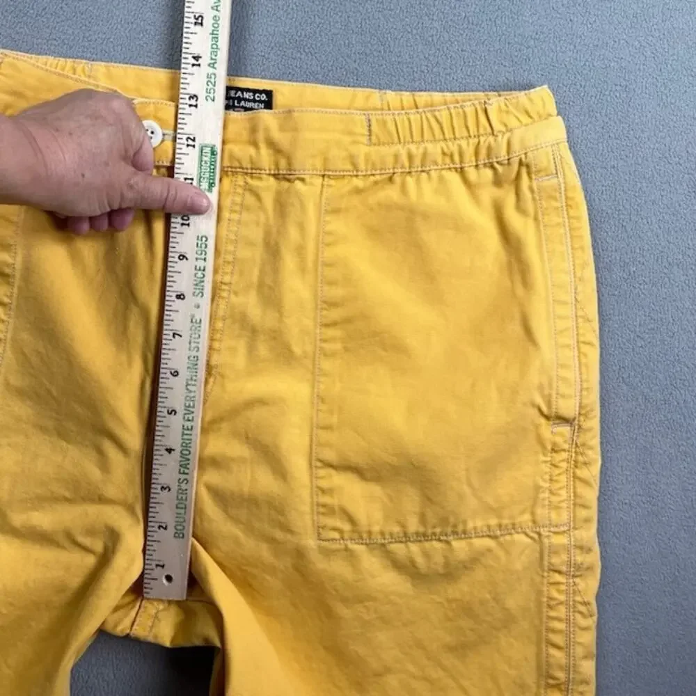 Vintage Polo Jeans Co. Shorts Mens Large Yellow RL-67 Button Fly Boating Baggy - Picture 9 of 13